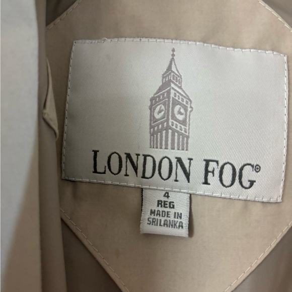 London Fog Beige Double-Breasted Trench Coat - Picture 2 of 6